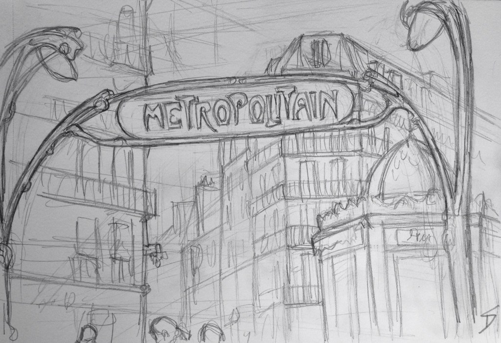 Urban Art 'Rue La Fayette, Paris, France.' sketchbookexplorer.com #art #drawing #sketch #pencil #illustration #travel #architecture