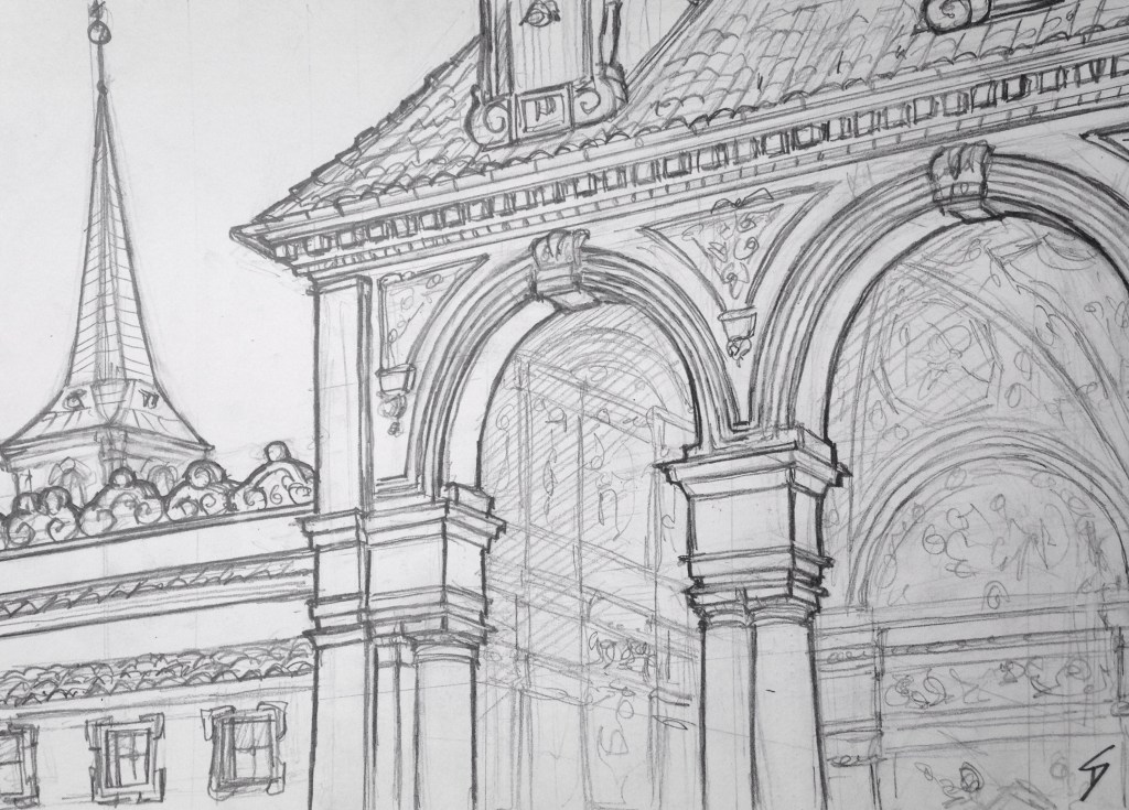 Sketch - View of Waldstein Gardens