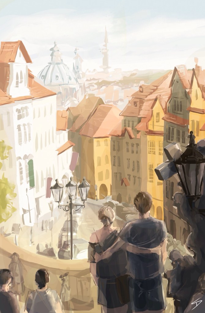 ipad Painting - 'Radnicke Schody, Prague.' @davidasutton @sketchbookexplorer Facebook.com/davidanthonysutton #sketch #ipadart #prague #travelblog #travel #radnickeschody