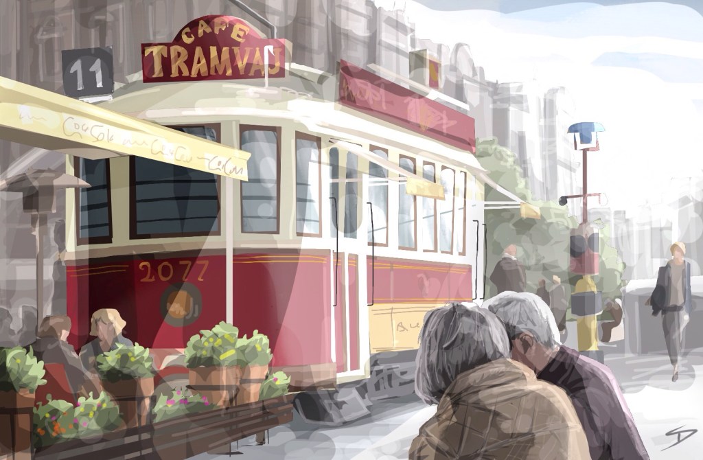 ipad Painting - 'Wenceslas Square, Prague sketch