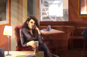 ipad Painting - 'The Globe Bookstore Cafe, Prague.' @davidasutton @sketchbookexplorer Facebook.com/davidanthonysutton #sketch #ipadart #prague #travelblog #travel #theglobecz