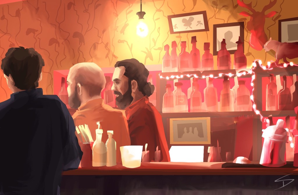 ipad Painting - 'Malkovich Bar, Prague.' @davidasutton @sketchbookexplorer Facebook.com/davidanthonysutton #sketch #ipadart #prague #travelblog #travel #malkovichbar