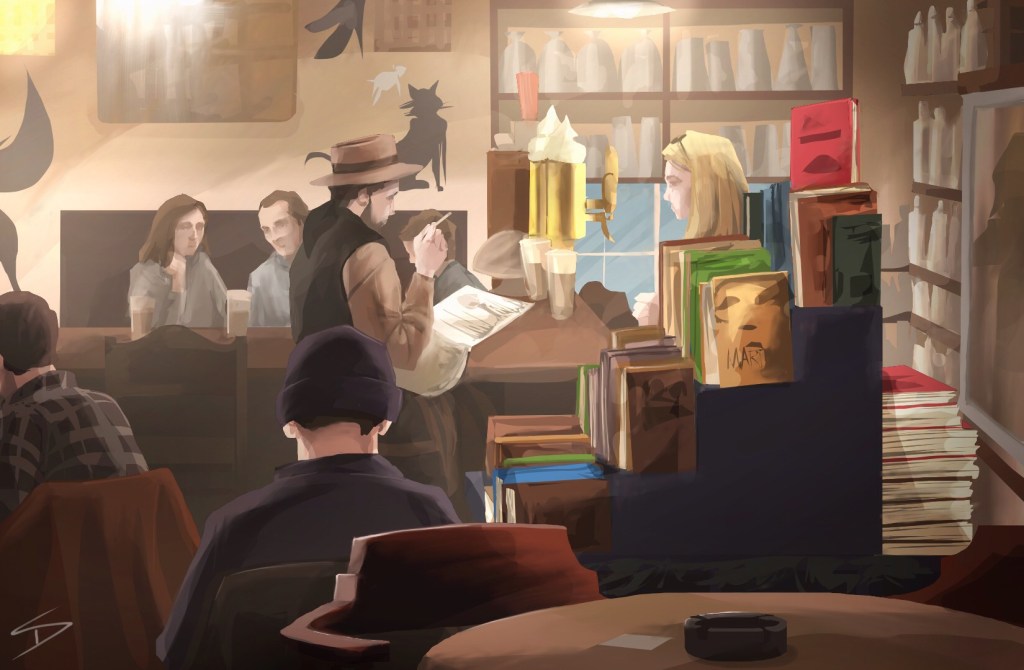 ipad Painting - 'Cafe Rybka, Prague.' @davidasutton @sketchbookexplorer Facebook.com/davidanthonysutton #sketch #ipadart #prague #travelblog #travel #caferybka