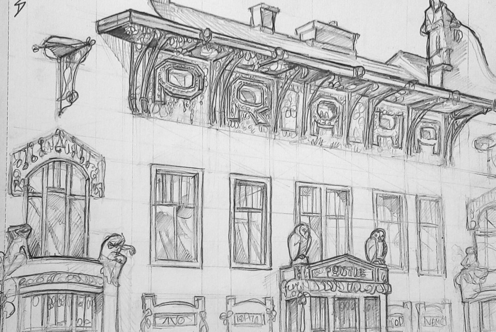Sketch - View of Old Town:Viola Divaldo
