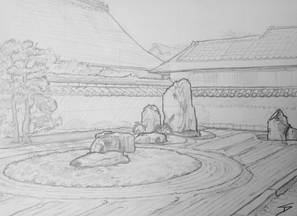 Sketch of Ryogen-in Temple, Kyoto