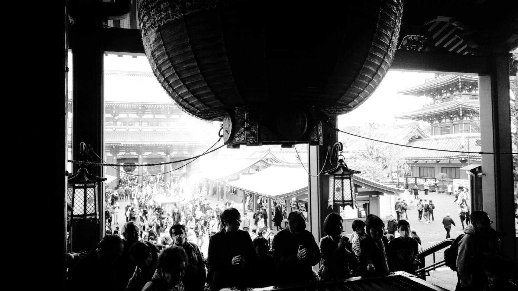 Urban photo – Asakusa, Tokyo, Japan. ‘Senso-ji Temple 2.’ Complete image from my latest travel art blog article 'Sakura Japan.' Now online - sketchbookexplorer.com @davidasutton @sketchbookexplorer Facebook.com/davidanthonysutton #photography #japan #tokyo #sakura #sensojitemple #buddhism #travel #travelblog #cherryblossom #cherryblossomseason #cherryblossomjapan