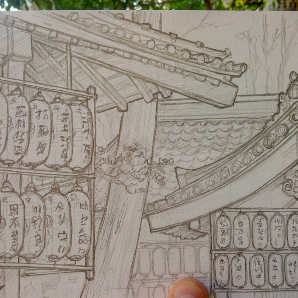 Urban photo art – Sakyo-Ku, Kyoto, Japan. ‘Yagami Shrine.’ Artwork from my latest travel art blog article 'Sakura Japan.' Now online - sketchbookexplorer.com @davidasutton @sketchbookexplorer Facebook.com/davidanthonysutton #sketch #drawing #art #japan #Kyoto #yagamishrine #shinto #samurai #travel #travelblog #cherryblossom #cherryblossomseason #cherryblossomjapan