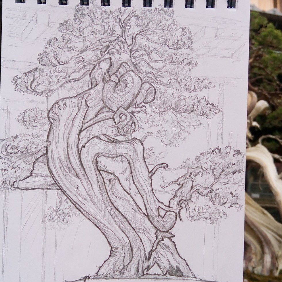 Urban photo art – Edogawa City, Tokyo, Japan. ‘Shunka-en Bonsai Museum.’ Artwork from my latest travel art blog article 'Sakura Japan.' Now online - sketchbookexplorer.com @davidasutton @sketchbookexplorer Facebook.com/davidanthonysutton #sketch #drawing #art #japan #tokyo #sakura #Shunkaenbonsaimuseum #bonsai #travel #travelblog #cherryblossom #cherryblossomseason #cherryblossomjapan